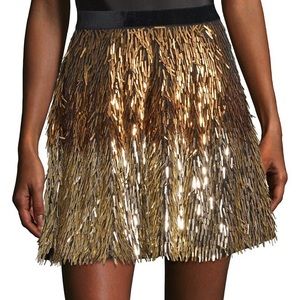 Alice and Olivia Cina Embellished Glitter Tassel Mini Skirt
Sequin size S